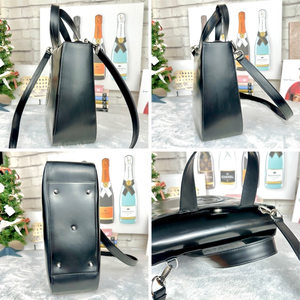 Gucci Matte Black Patent Leather 2-Way Shoulder bag or crossbody - Picture 6 of 15